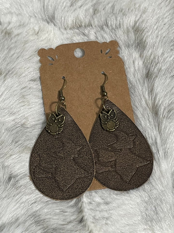 Earrings - Flying Witch with Owl Charm