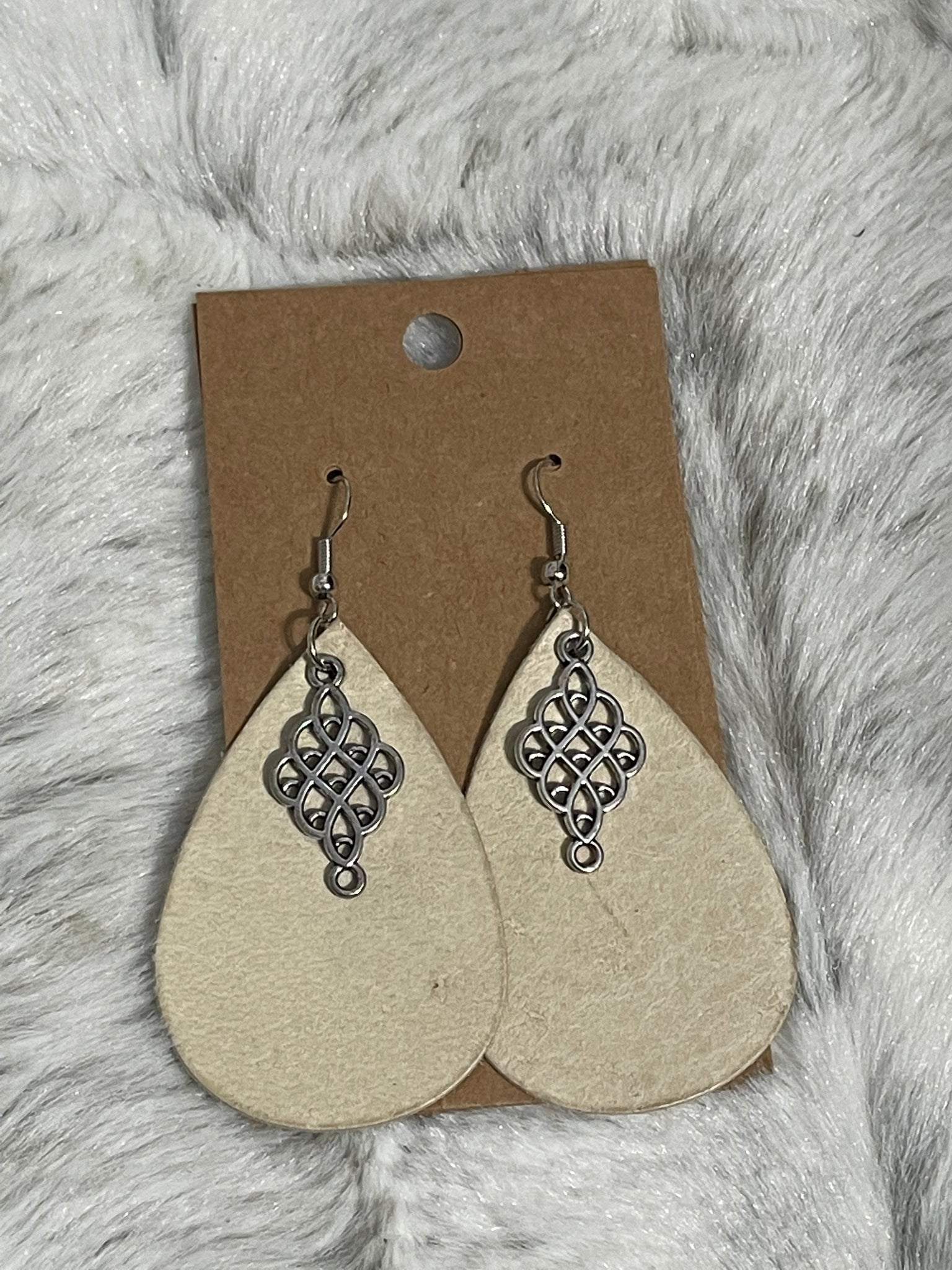 Earrings - Tear Drop with Silver Charm