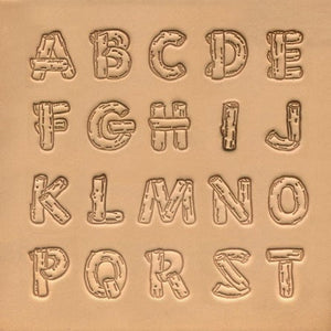 Wood Grain Alphabet Stamp Set 3/4"