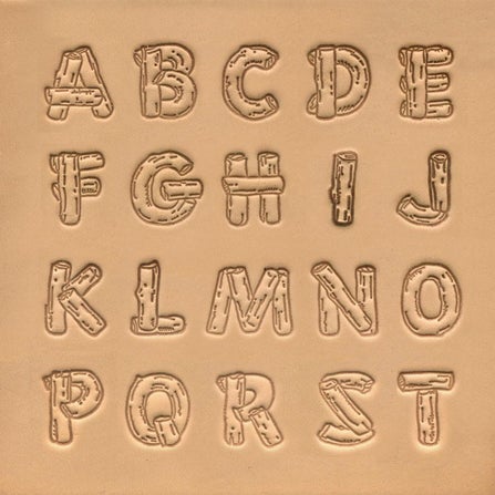 Wood Grain Alphabet Stamp Set 3/4"